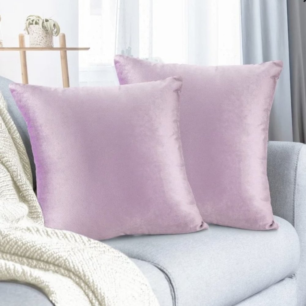 Pillow Covers 100% Microfiber Hypoallergenic (Set of 2),16x16, Gray Lavender NEW